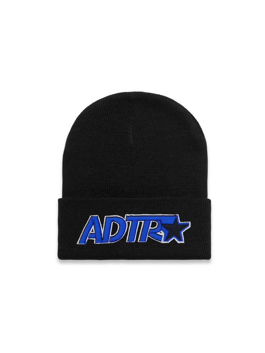 Late Nite Star Striped Logo Beanie (Blue)