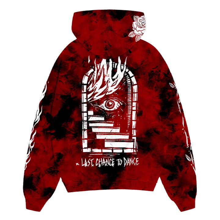 Last Chance To Dance Tie Dye Hoodie (Red/Black)
