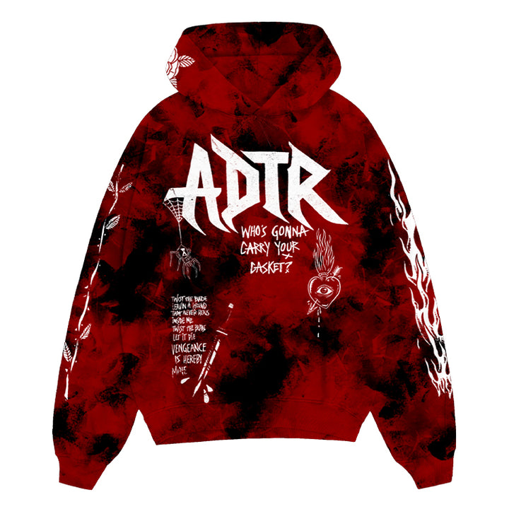 Last Chance To Dance Tie Dye Hoodie (Red/Black)